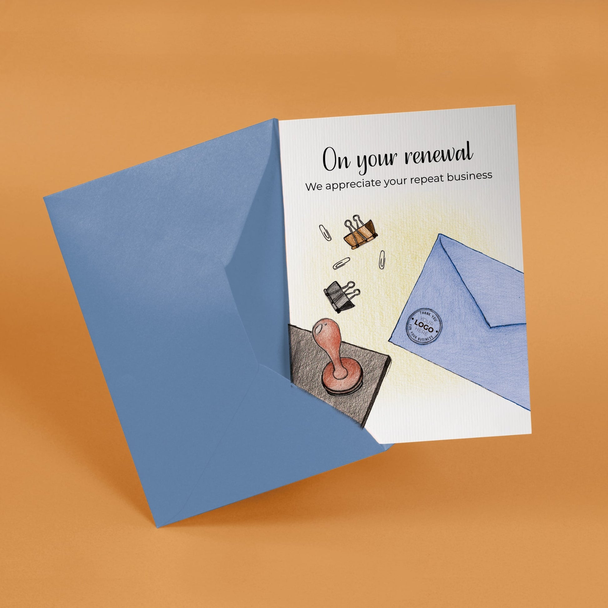 ‘Stamped Envelope’ Personalised Corporate Branded Financial Greeting Cards image 2