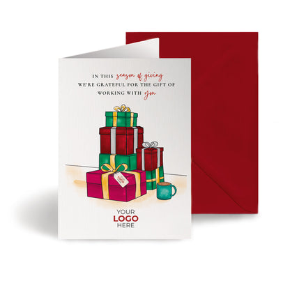 #411 - ‘Tower of Gifts' Personalised Company Christmas Cards