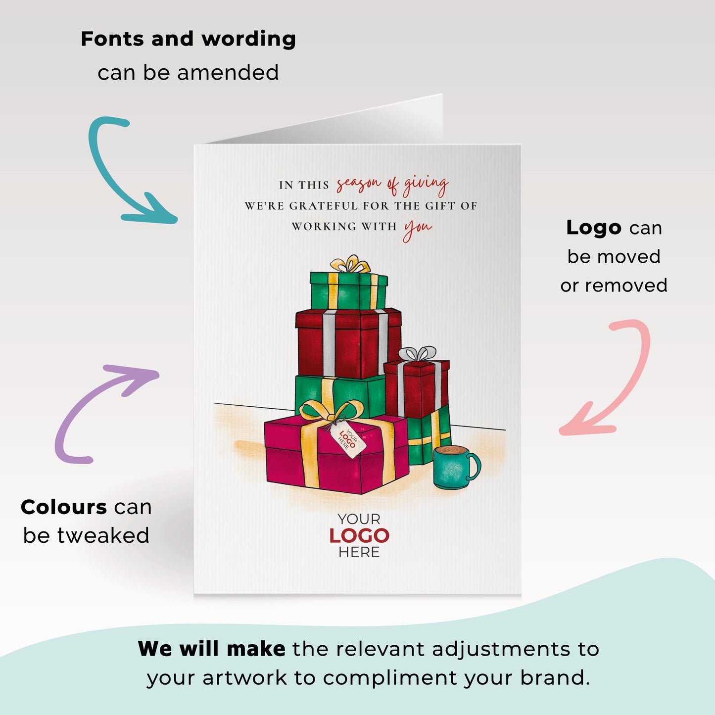 #411 - ‘Tower of Gifts' Personalised Company Christmas Cards
