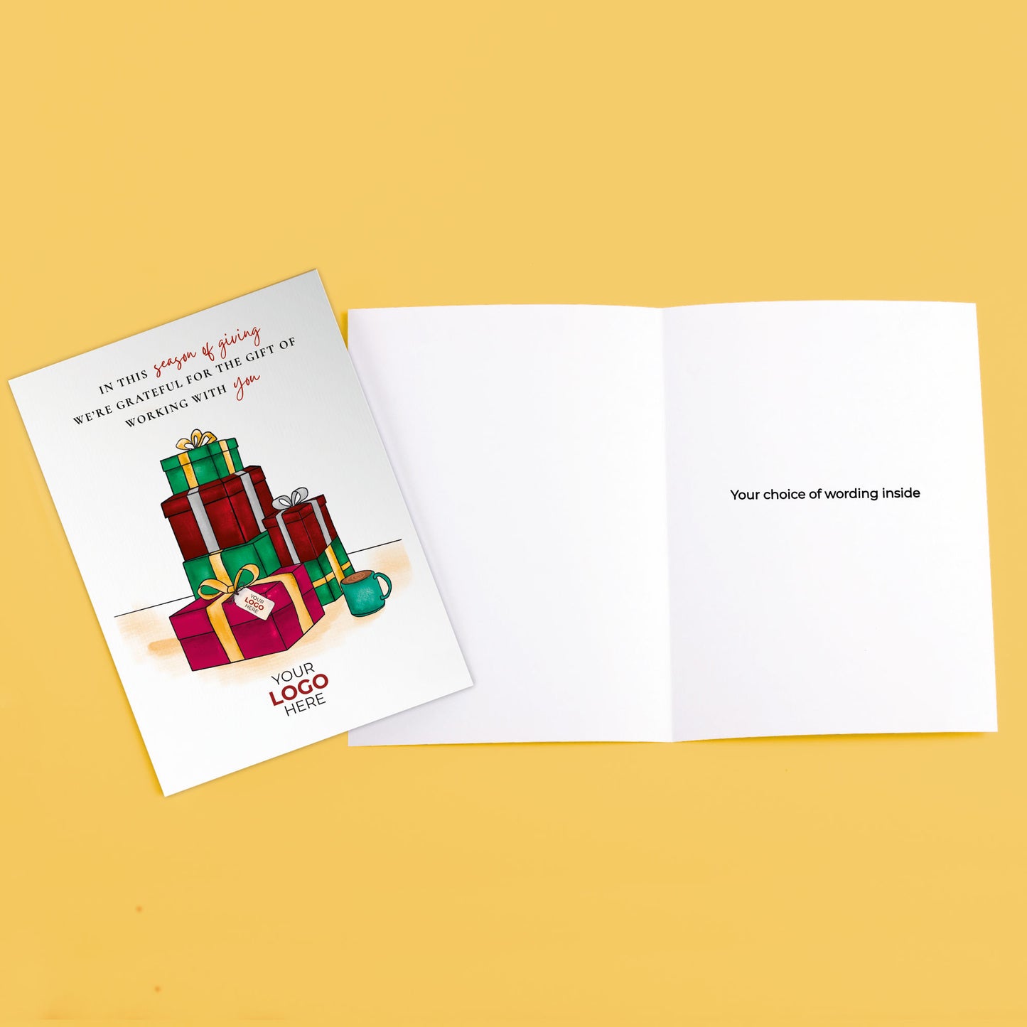 #411 - ‘Tower of Gifts' Personalised Company Christmas Cards