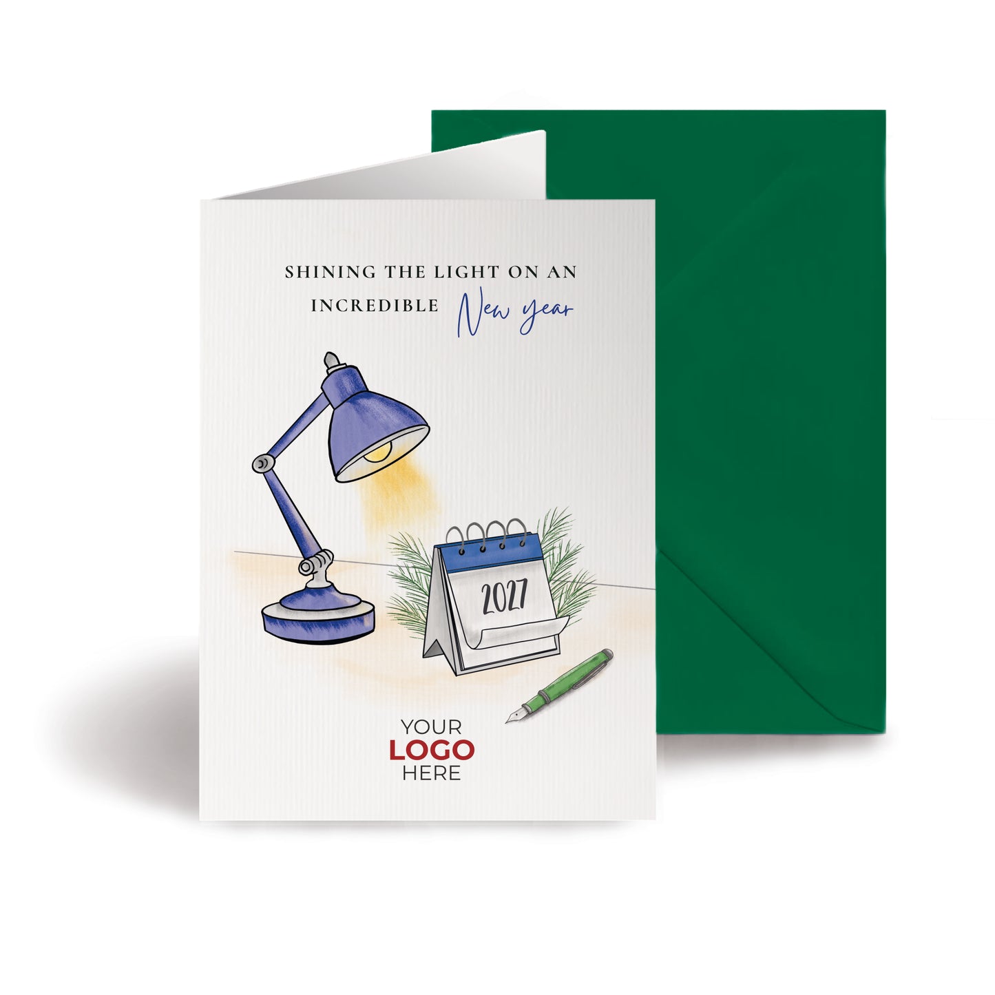 #412 - ‘Shining New Year' Personalised Branded New Year Cards