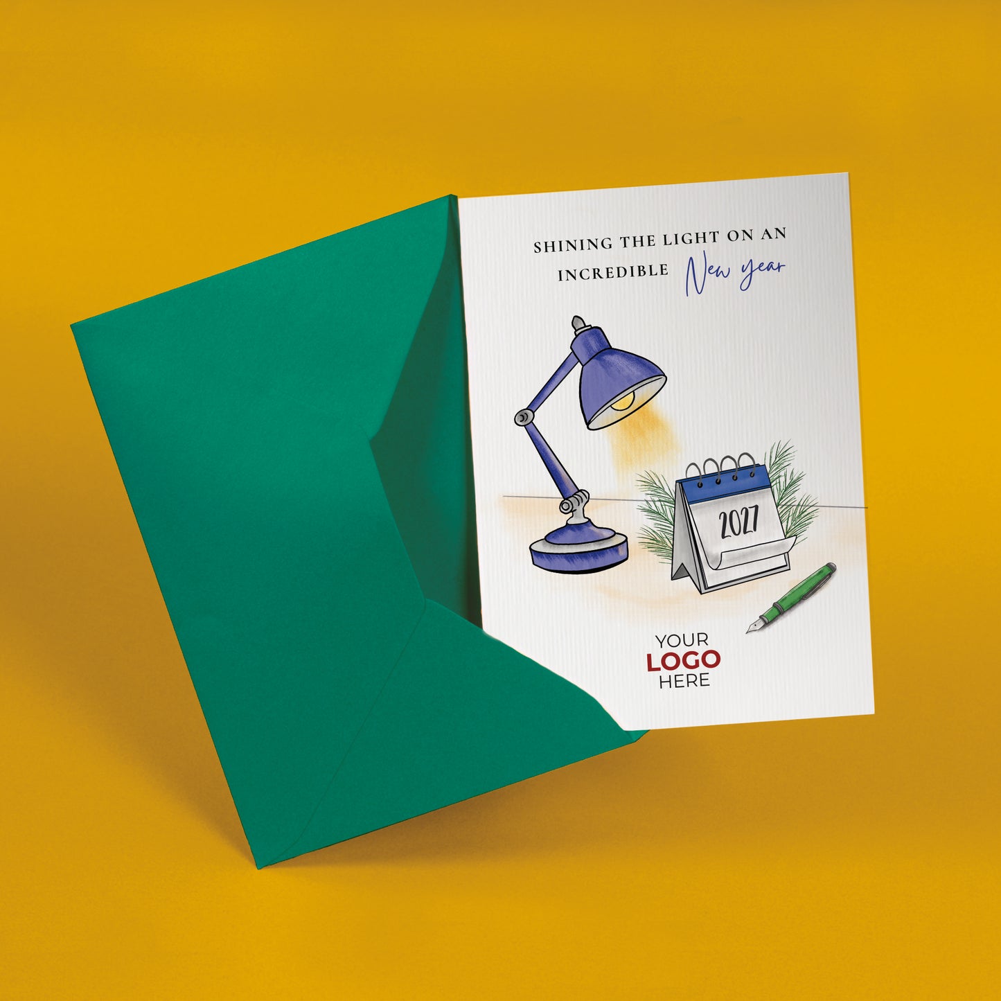 #412 - ‘Shining New Year' Personalised Branded New Year Cards