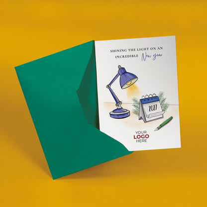 #412 - ‘Shining New Year' Personalised Branded New Year Cards