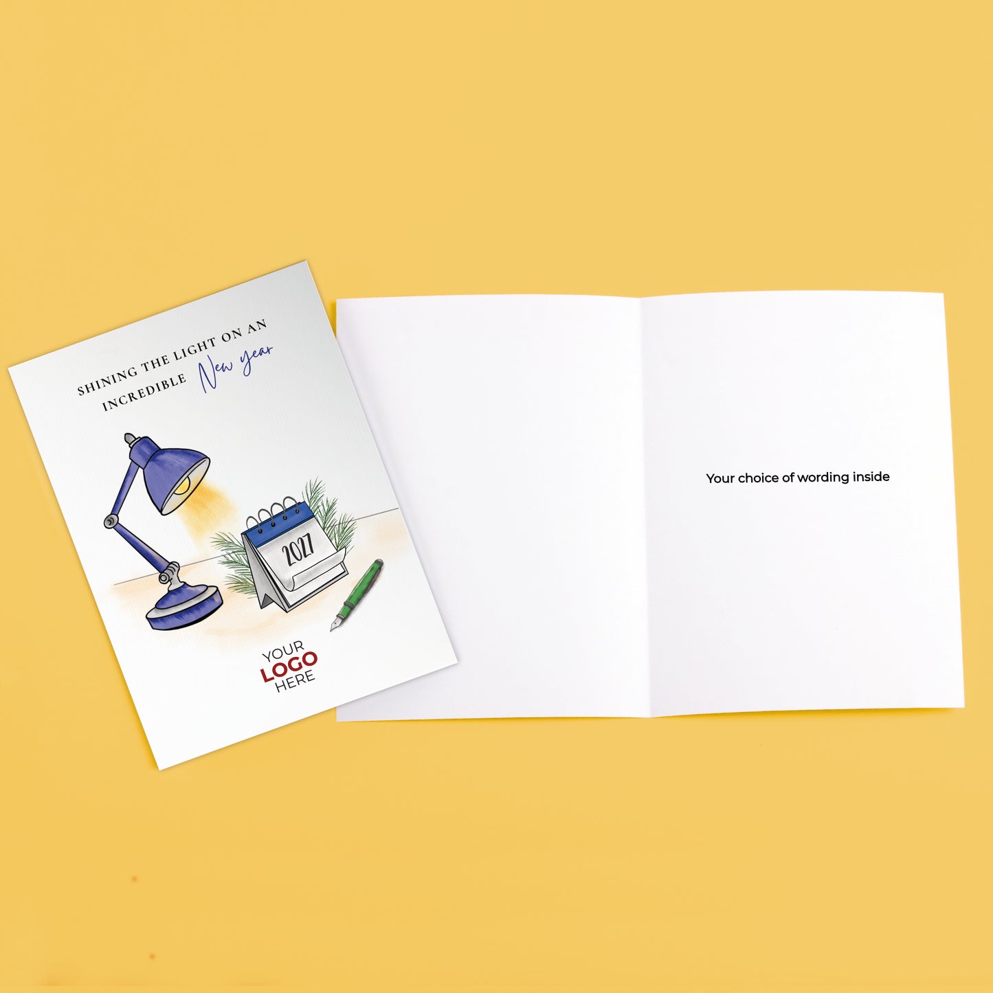 #412 - ‘Shining New Year' Personalised Branded New Year Cards