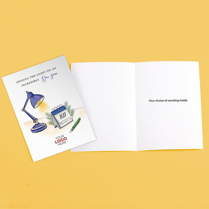 #412 - ‘Shining New Year' Personalised Branded New Year Cards