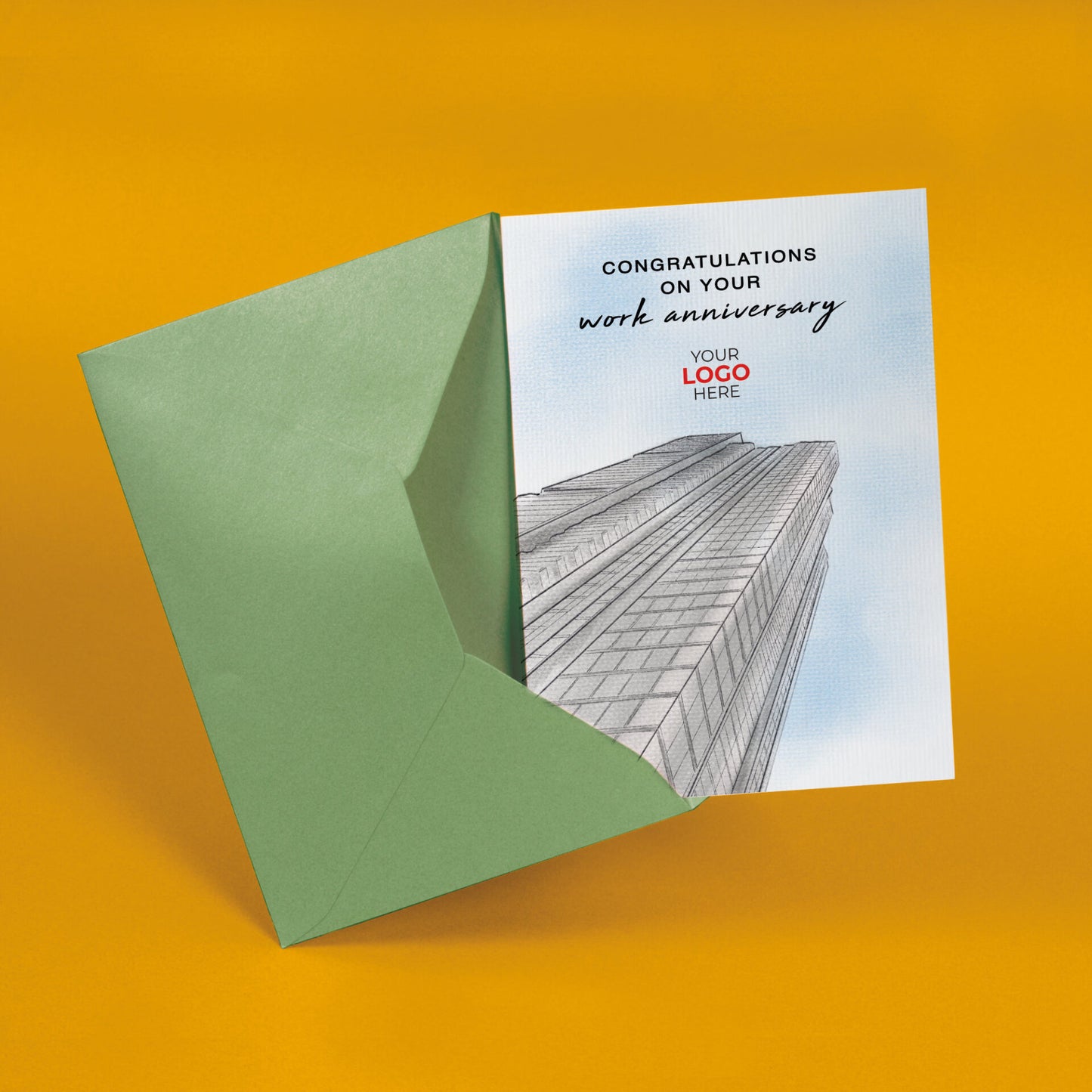 ‘High Rise Office’ Personalised Corporate Branded Anniversary Greeting Cards image 2