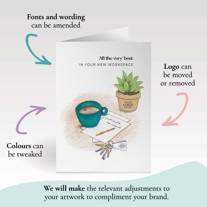 #418 - ‘Mug & Note with Plant' Business Branded Cards