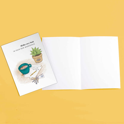 #418 - ‘Mug & Note with Plant' Business Branded Cards
