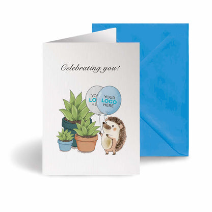 #420 - ‘Hedgehog with Plants’ Branded Greeting Cards