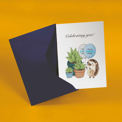 #420 - ‘Hedgehog with Plants’ Branded Greeting Cards