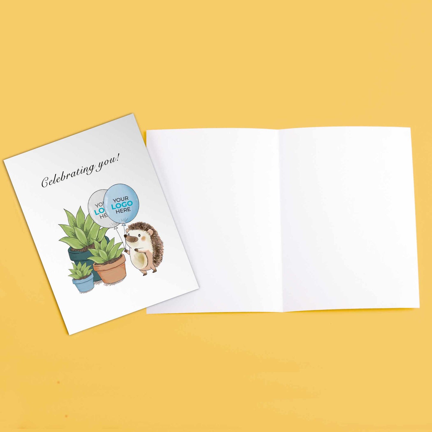 #420 - ‘Hedgehog with Plants’ Branded Greeting Cards