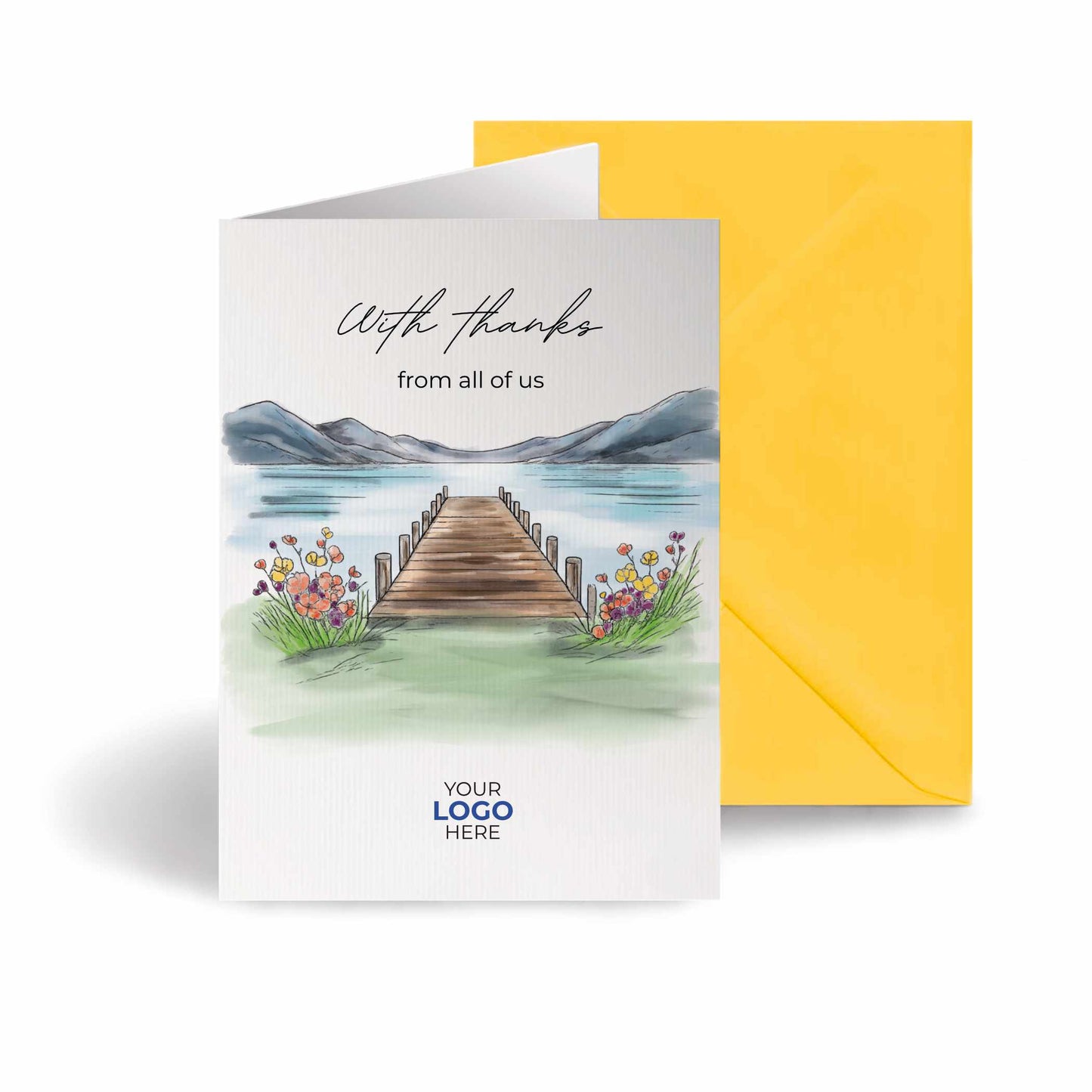 #421 - ‘Lakeside Bridge'  Branded Client Thank You Cards