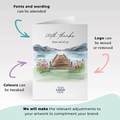 #421 - ‘Lakeside Bridge'  Branded Client Thank You Cards