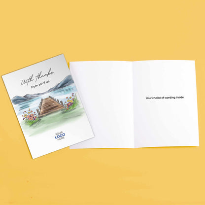 #421 - ‘Lakeside Bridge'  Branded Client Thank You Cards