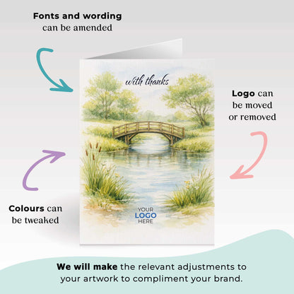 #422 - ‘Bridge Over Water'  Branded Client Thank You Cards