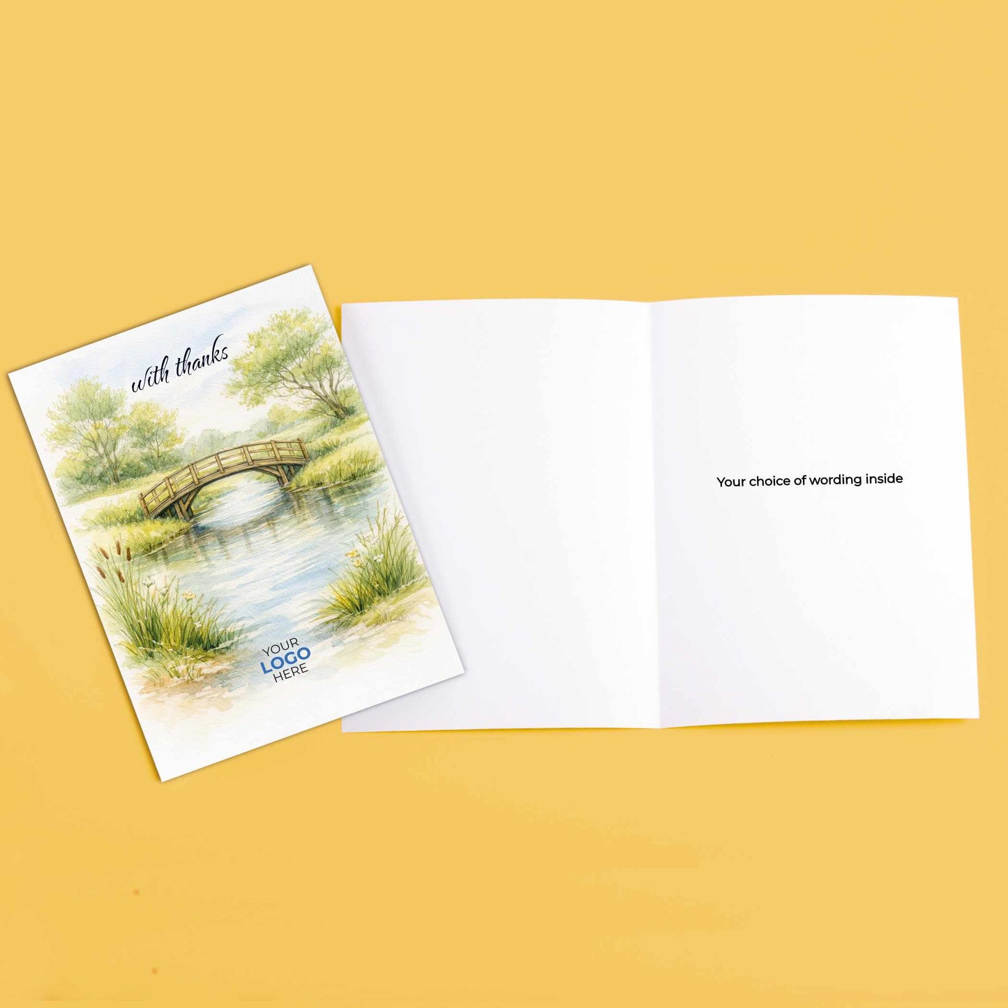 #422 - ‘Bridge Over Water'  Branded Client Thank You Cards