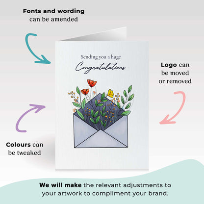 #423 - ‘Envelope with Wildflowers’ Branded Greeting Cards