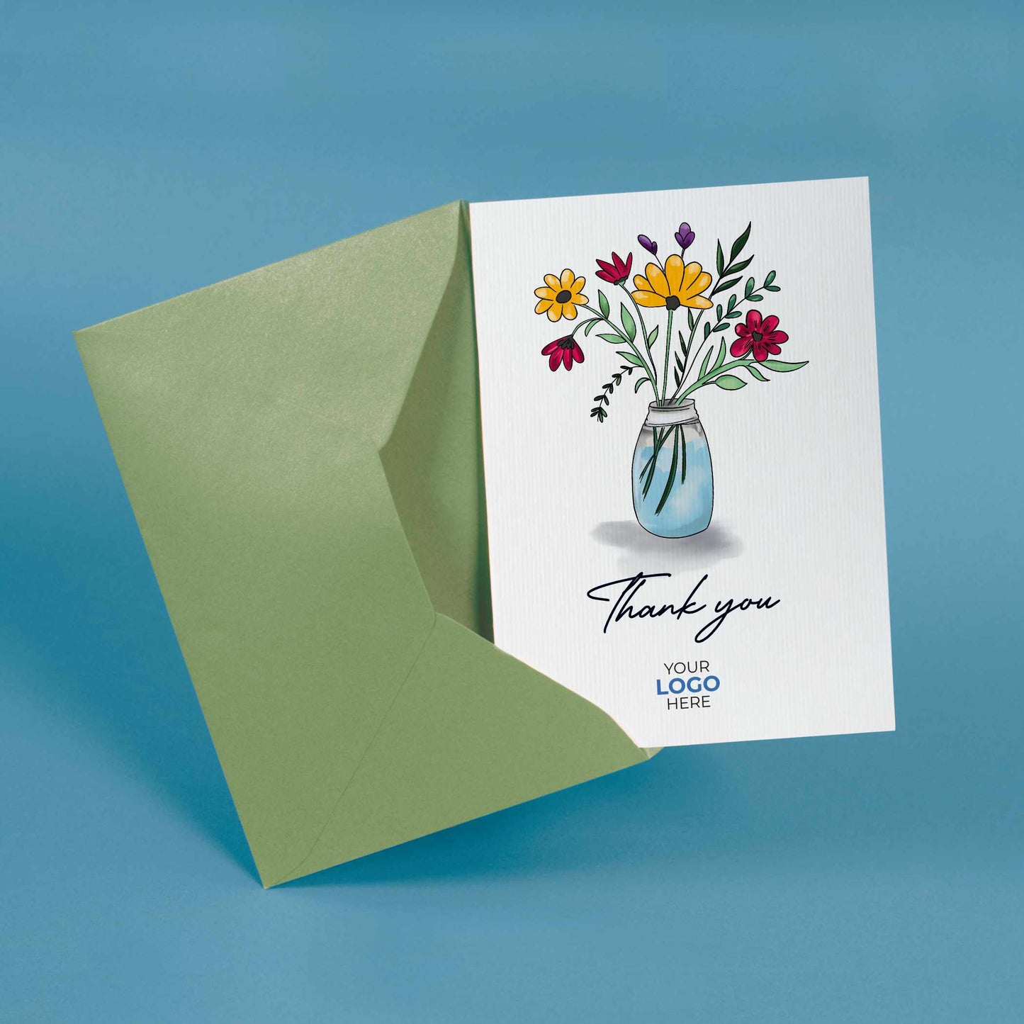 #424 - ‘Jaw with Wildflowers'  Branded Client Thank You Cards