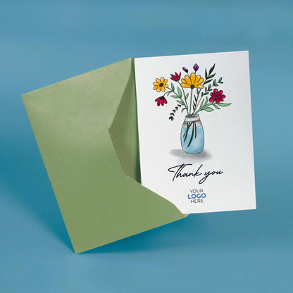 #424 - ‘Jaw with Wildflowers'  Branded Client Thank You Cards