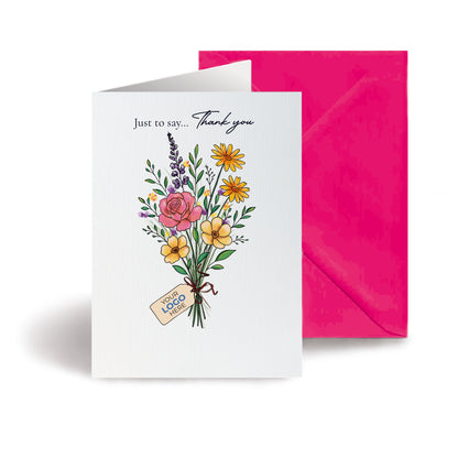 #425 - 'Wildflower Bouquet'  Branded Client Thank You Cards