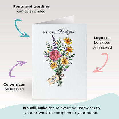 #425 - 'Wildflower Bouquet'  Branded Client Thank You Cards