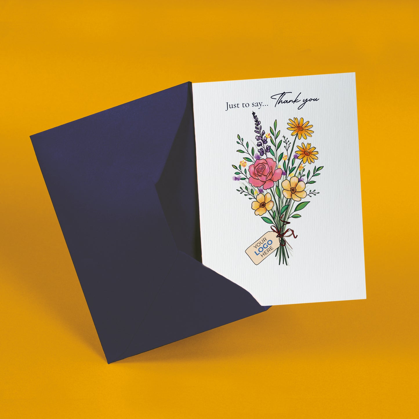 #425 - 'Wildflower Bouquet'  Branded Client Thank You Cards