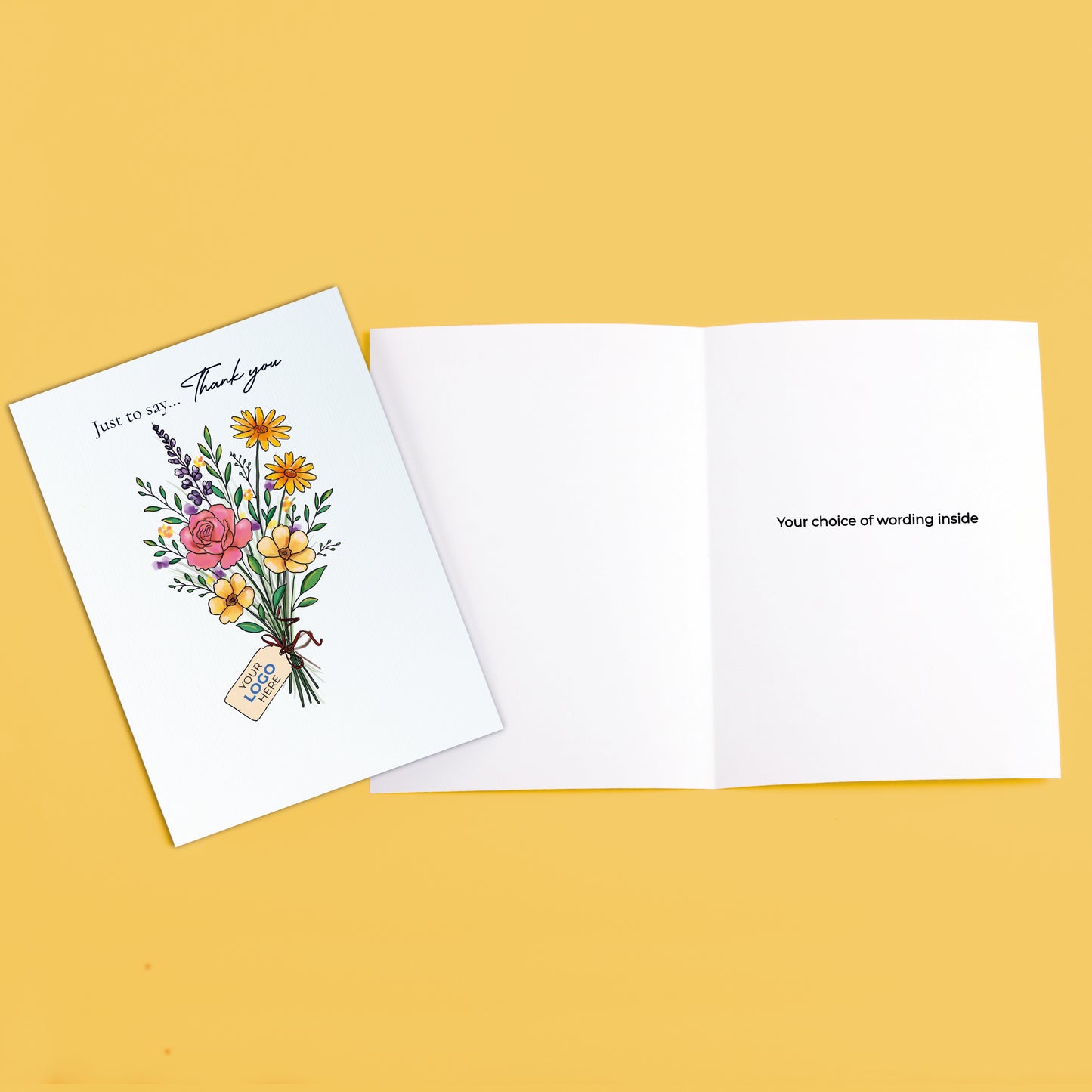 #425 - 'Wildflower Bouquet'  Branded Client Thank You Cards