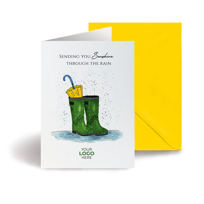 #428 - ‘Wellies & Umbrella’ Company Branded Well Soon Cards