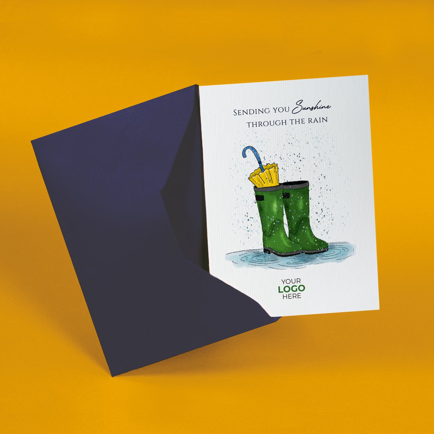 #428 - ‘Wellies & Umbrella’ Company Branded Well Soon Cards
