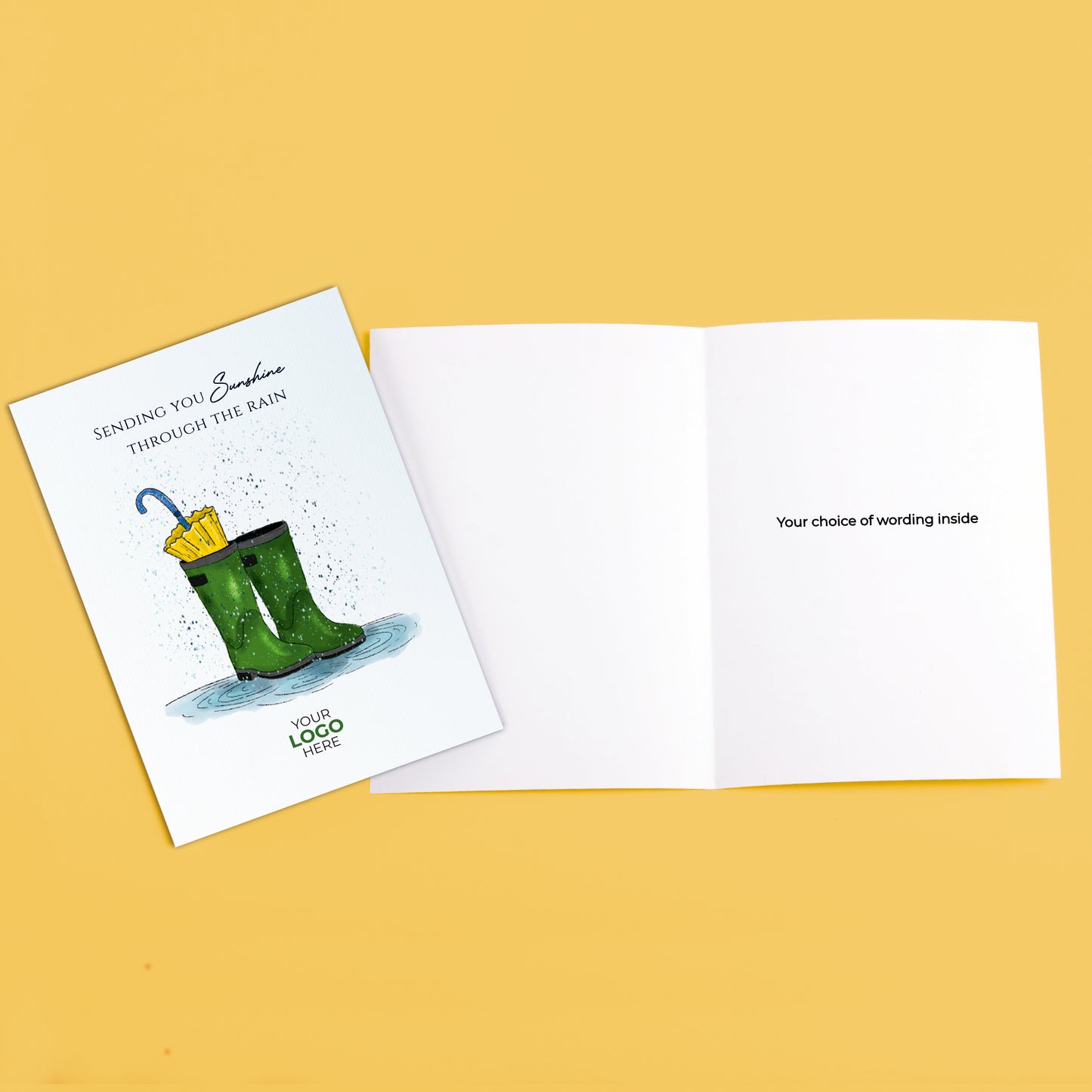 #428 - ‘Wellies & Umbrella’ Company Branded Well Soon Cards
