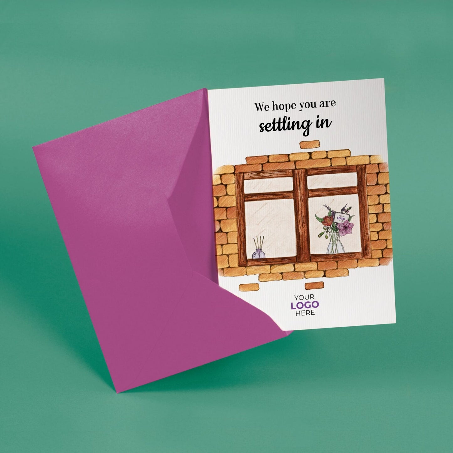 ‘Out the Window’ Personalised Corporate Branded Property Greeting Cards image 2