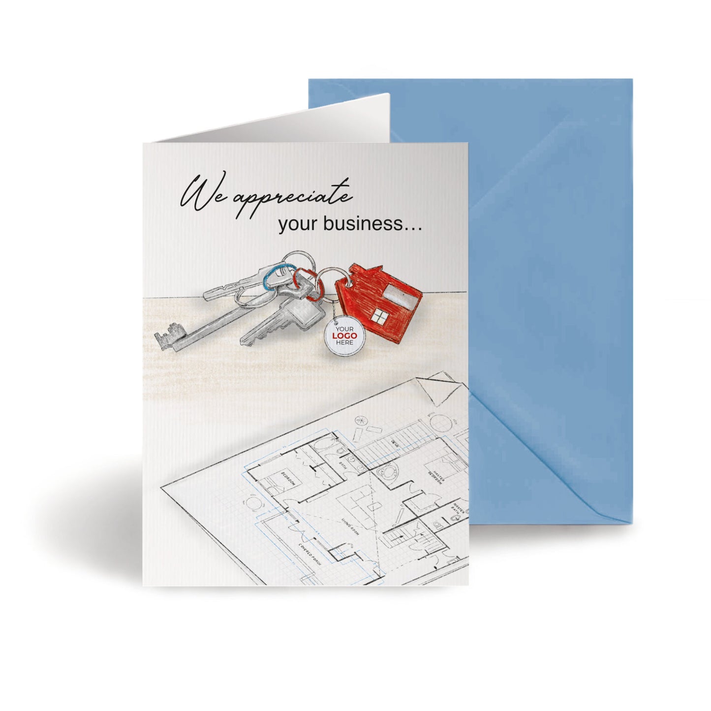 Keys & Floorplan' Personalised Corporate Branded Property Greeting Cards image 0