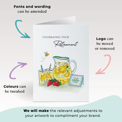 #430 - 'Lemonade Jug & Card’ Retirement Greeting Cards