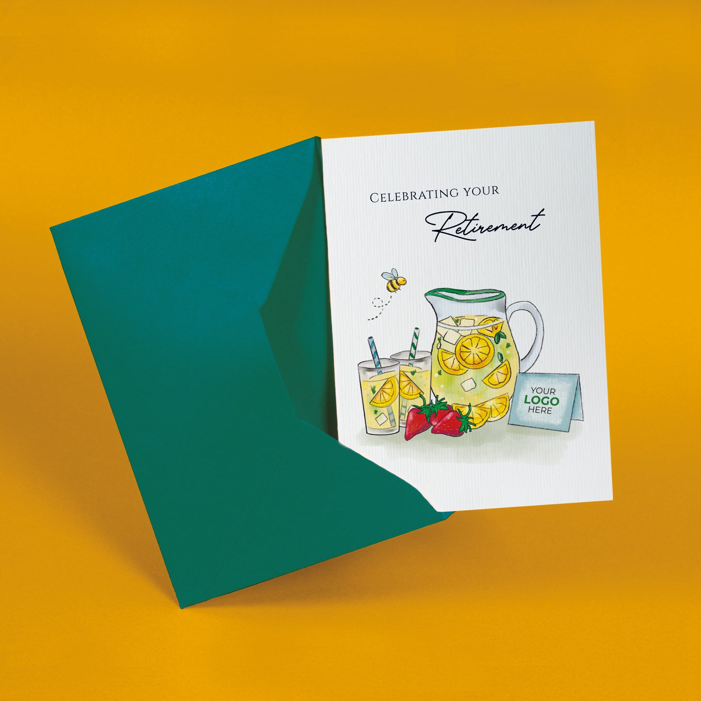 #430 - 'Lemonade Jug & Card’ Retirement Greeting Cards
