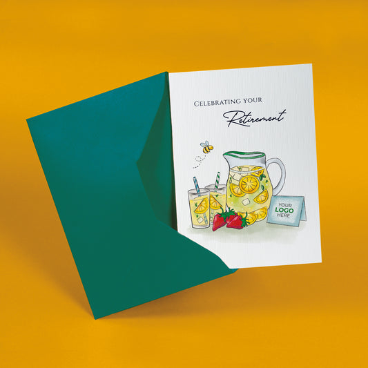 #430 - 'Lemonade Jug & Card’ Retirement Greeting Cards