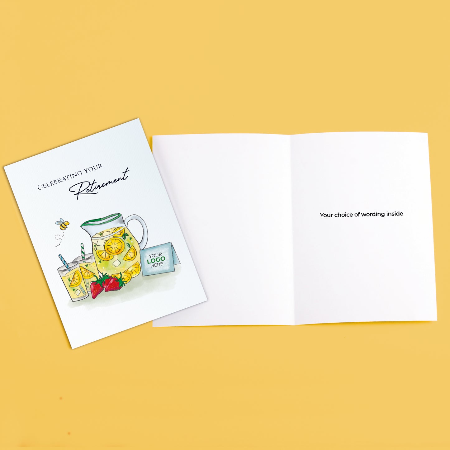 #430 - 'Lemonade Jug & Card’ Retirement Greeting Cards
