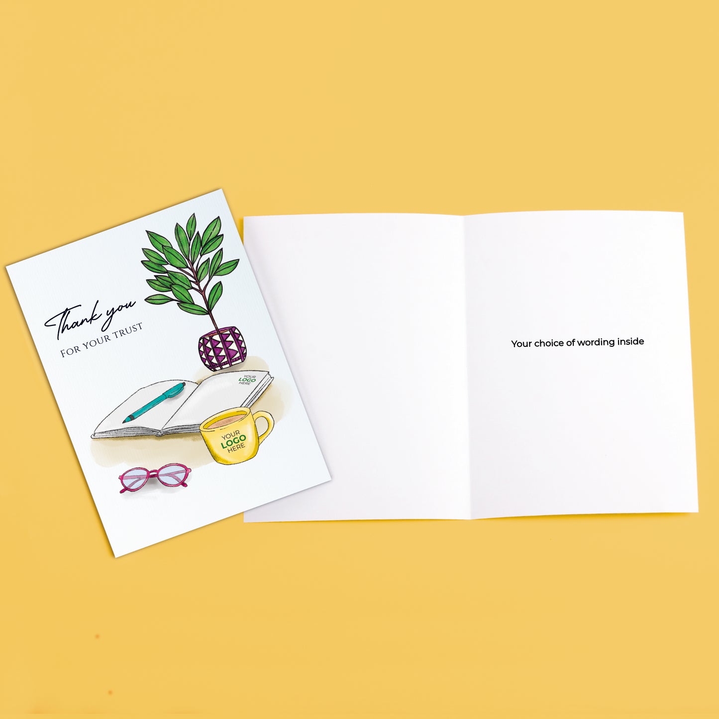 #431 - 'Office Desk'  Branded Client Thank You Cards