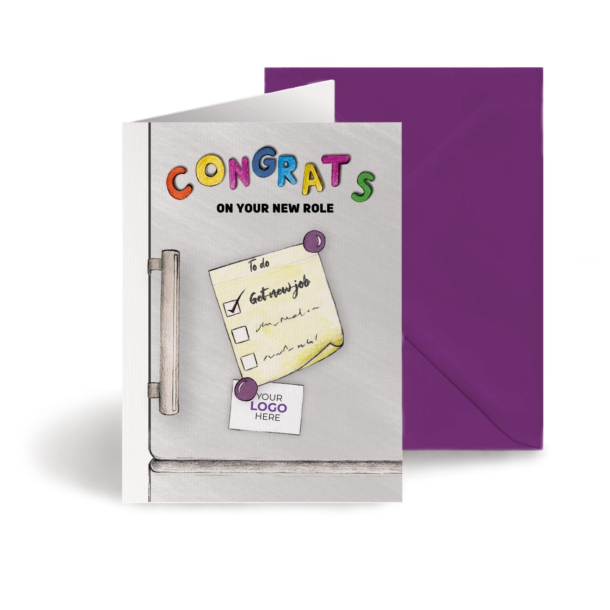 ‘Fridge Magnets’ Personalised Corporate Branded New Job Greeting Cards image 0