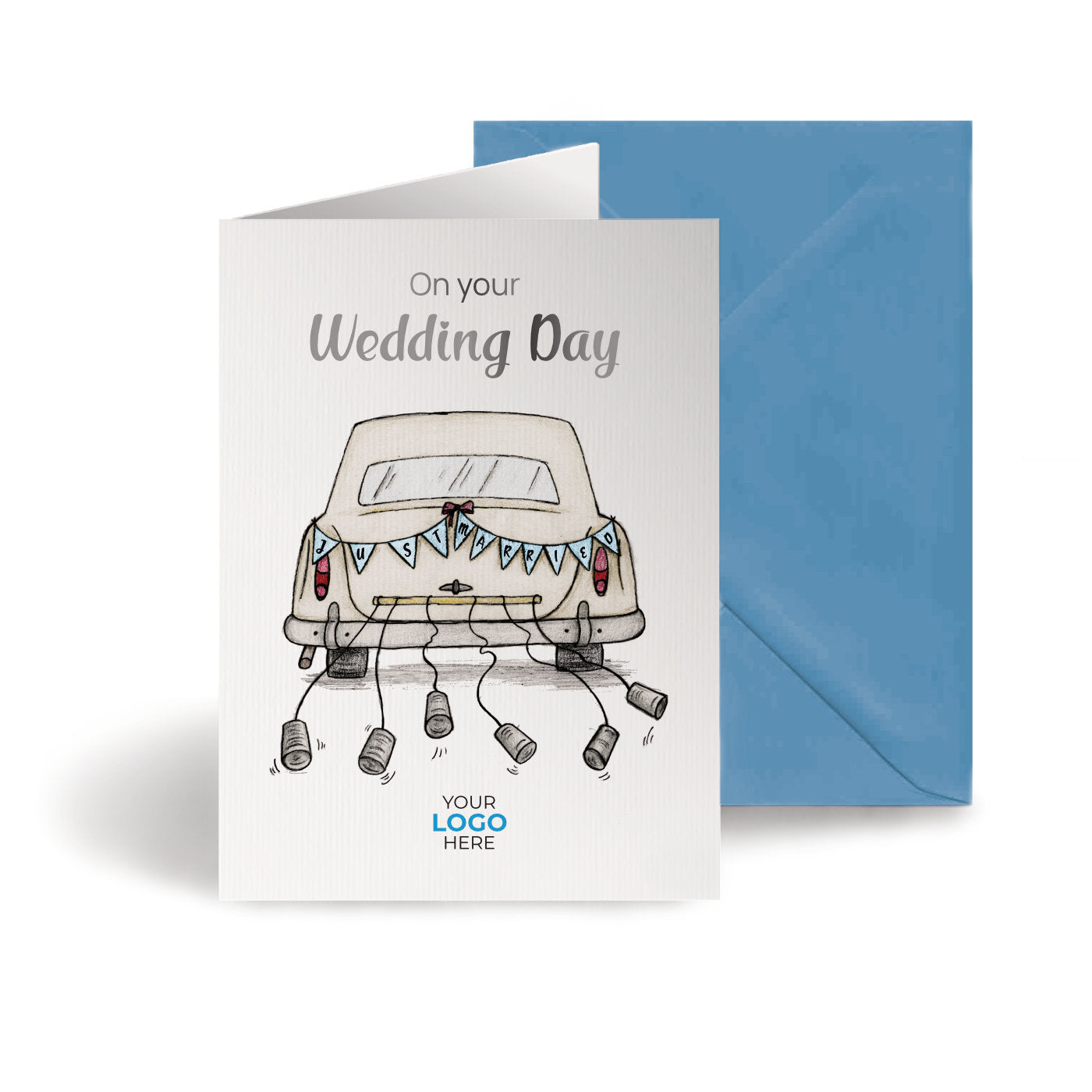‘Wedding Car' Personalised Corporate Branded Wedding Greeting Cards image 0