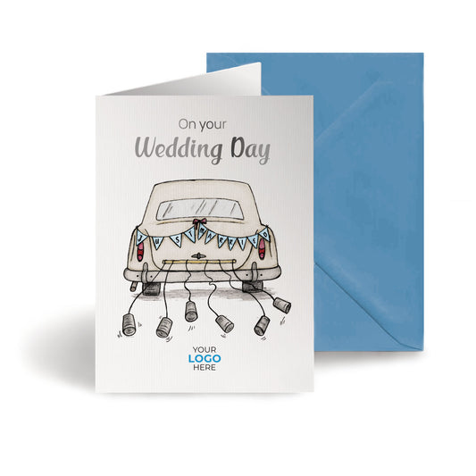 ‘Wedding Car' Personalised Corporate Branded Wedding Greeting Cards image 0