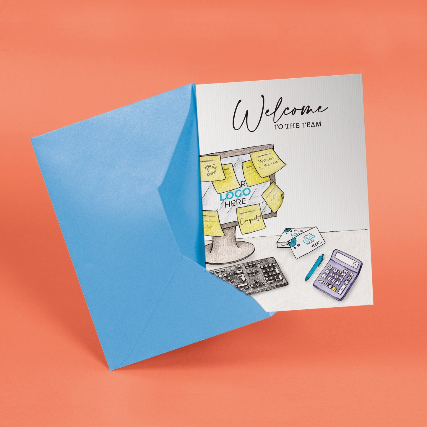 ‘Sticky Notes’ Personalised Corporate Branded Welcome Greeting Cards image 2
