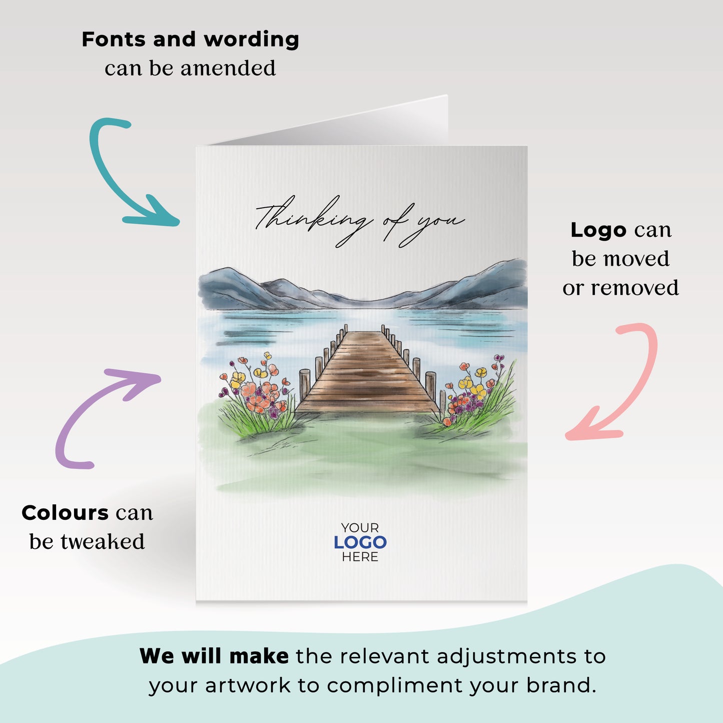 #441 - ‘Lakeside Bridge’ Personalised Greeting Cards