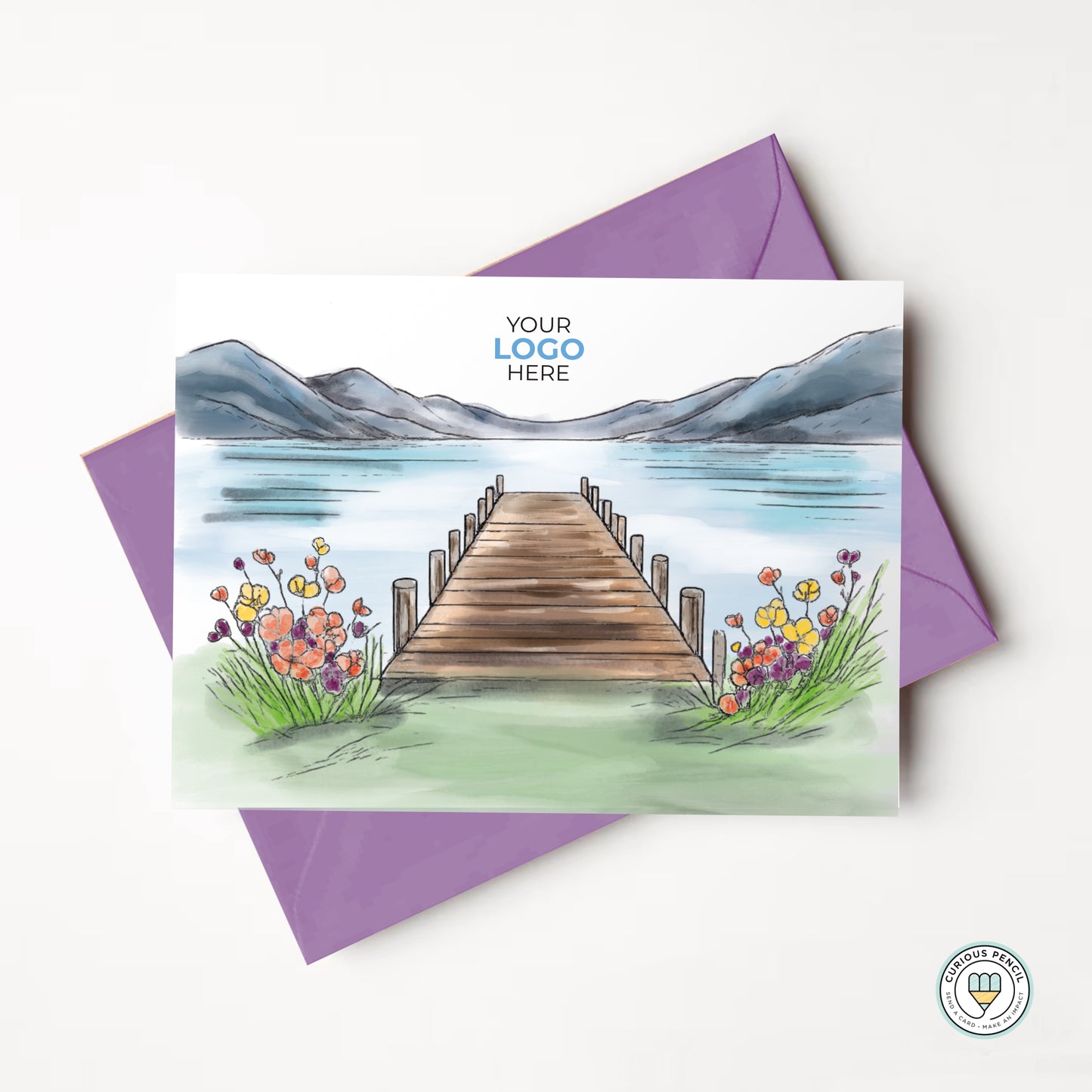 #442 - ‘Lakeside Bridge’ Personalised Greeting Cards