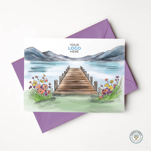 #442 - ‘Lakeside Bridge’ Personalised Greeting Cards