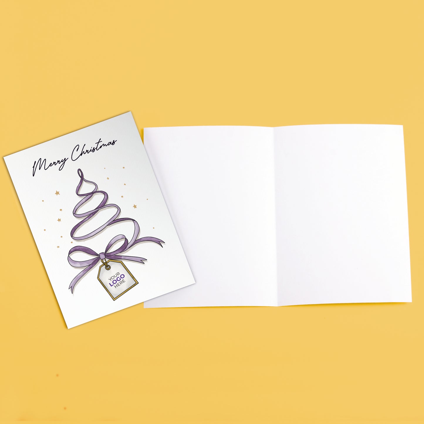 #445 - ‘Christmas Tree Ribbon' Personalised Company Christmas Cards