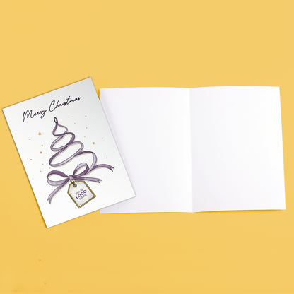 #445 - ‘Christmas Tree Ribbon' Personalised Company Christmas Cards