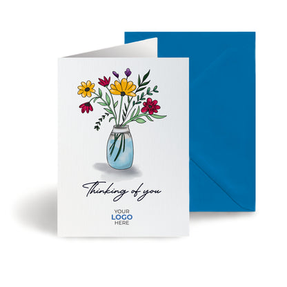 #452 - ‘Jar with Wildflowers’ Personalised Greeting Cards