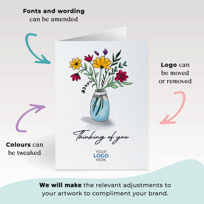 #452 - ‘Jar with Wildflowers’ Personalised Greeting Cards