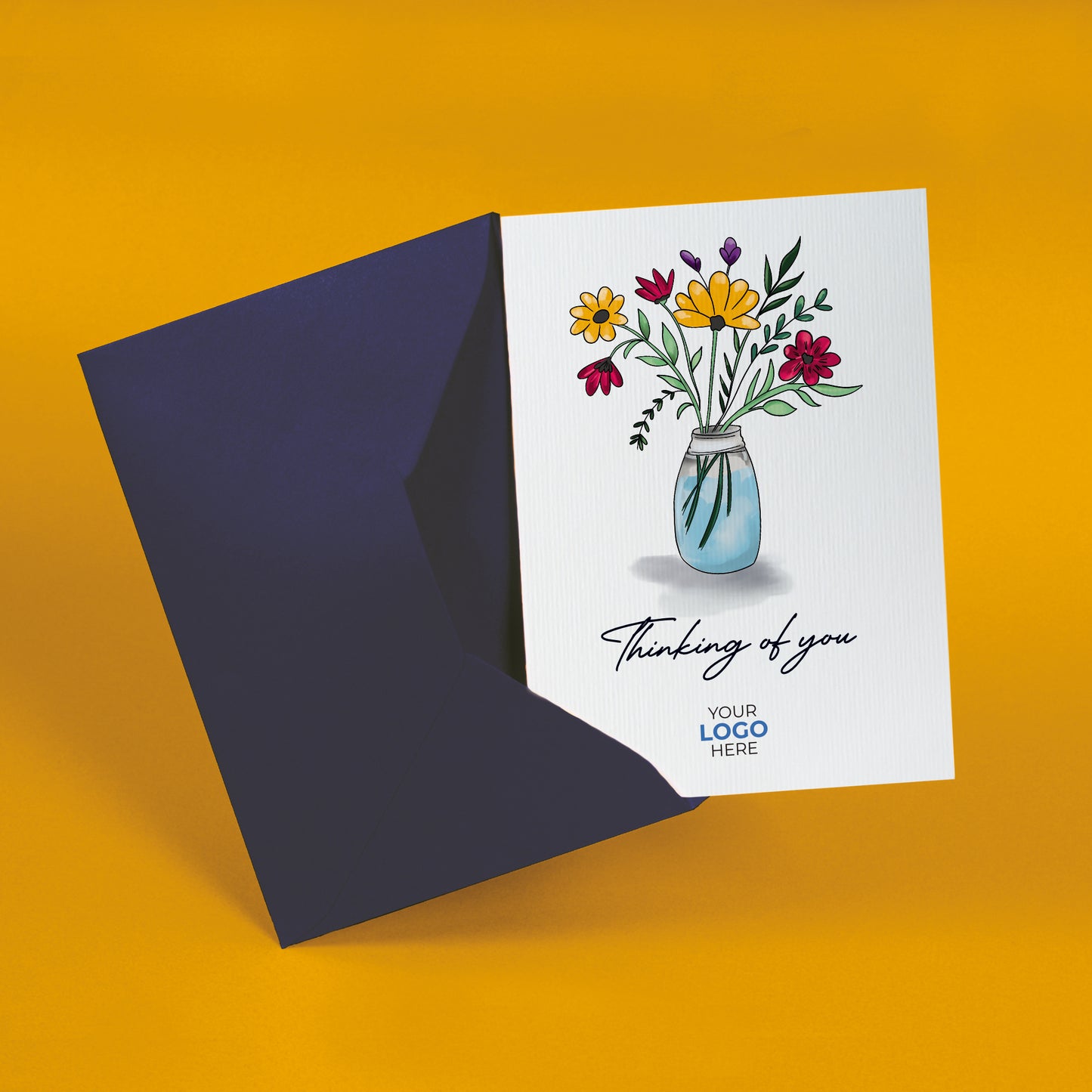 #452 - ‘Jar with Wildflowers’ Personalised Greeting Cards