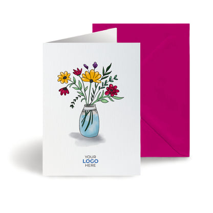 #453 - ‘Jar with Wildflowers’ Personalised Greeting Cards